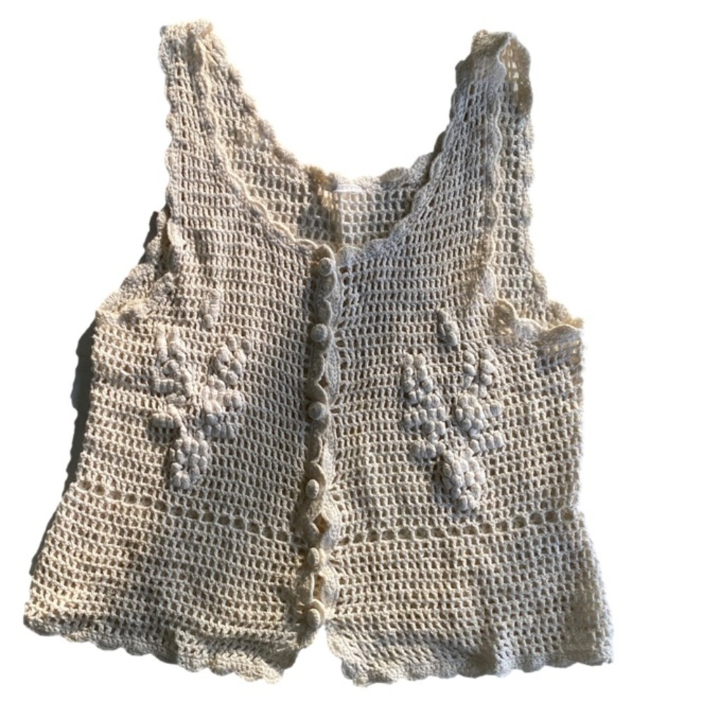 Unbranded Crochet Vest Off White XS